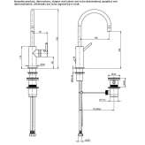 Countertop washbasin tap with adjustable spout Breo