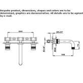 3-hole wall-mounted washbasin tap Psyzh