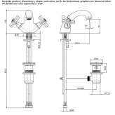 Countertop washbasin tap with cork stopper Livo