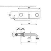 Steel wall-mounted washbasin tap Bobowo