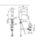 Countertop washbasin tap, single-lever, steel Kimmeria