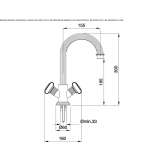 Countertop washbasin tap, steel, 1-hole Bobowo