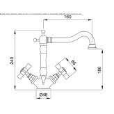 Countertop washbasin tap, steel, 1-hole Borsa