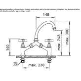 2-hole steel bridge mixer Socond