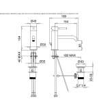 Countertop washbasin tap, single-lever, steel Kimmeria