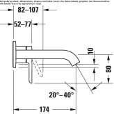 Wall-mounted washbasin tap Thiene