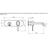 Wall-mounted washbasin tap with plate Carlyle