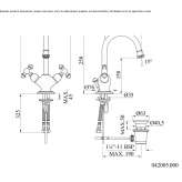 Countertop washbasin tap with 1 hole, chrome-plated brass Singen