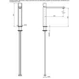 Countertop washbasin faucet with a single stainless steel handle Manville