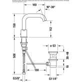 Washbasin tap with hollow plug and single rosettes Thiene