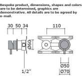 Stainless steel wall-mounted washbasin tap with aerator Topile