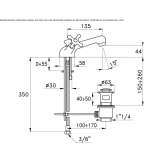 1-hole washbasin tap Okemos