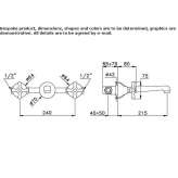 3-hole wall-mounted washbasin tap Okemos