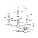 3-hole washbasin tap Parella