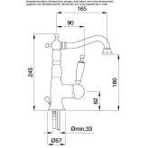 Countertop washbasin tap, single-lever, steel Altania