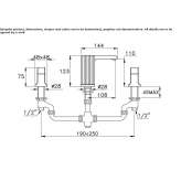 3-hole washbasin tap Cortona