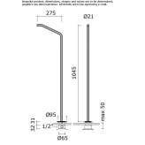 Contemporary washbasin faucet standing on a stainless steel countertop with an aerator Orroli