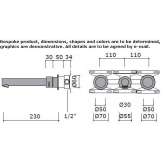 3-hole wall-mounted washbasin tap made of stainless steel Barkaroe