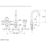 3-hole washbasin tap Metes