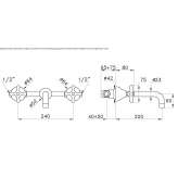 3-hole wall-mounted washbasin tap Okemos