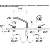 3-hole countertop washbasin tap made of stainless steel Orroli