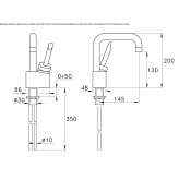 Single-lever washbasin tap with adjustable spout Arlate