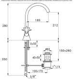 1-hole washbasin tap with adjustable spout Parella