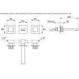 3-hole wall-mounted washbasin tap Cortona