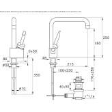 Washbasin tap with adjustable spout Arlate