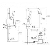 Single-lever washbasin tap with adjustable spout Arlate