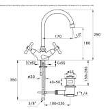 1-hole washbasin tap Okemos