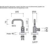 Countertop 1-hole stainless steel washbasin tap Ceiba