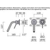 Wall-mounted washbasin tap made of stainless steel Orroli