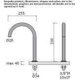 2-hole single-lever countertop washbasin tap in stainless steel Barkaroe