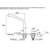 Countertop washbasin tap made of stainless steel Orroli