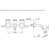 3-hole wall-mounted washbasin tap Dural