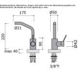 Countertop washbasin tap made of stainless steel Orroli