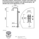 Free-standing single-lever washbasin tap made of stainless steel Topile