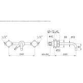 3-hole wall-mounted washbasin tap Metes