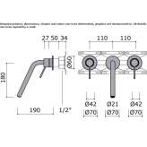 3-hole wall-mounted washbasin tap made of stainless steel Orroli