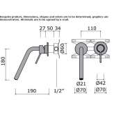 Wall-mounted washbasin tap made of stainless steel Orroli