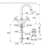 1-hole washbasin tap Okemos