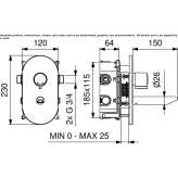 Wall-mounted washbasin tap in chrome-plated brass Ongoy