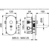 Wall-mounted electronic washbasin tap in chrome-plated brass Ongoy