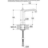 1-hole countertop washbasin tap Garlenda