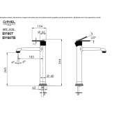 Tall, 1-hole countertop washbasin tap Vicalvi