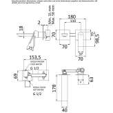 Two-hole, single-lever, wall-mounted washbasin faucet Odra