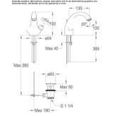 Countertop washbasin tap with 1 hole Torrice