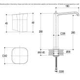 Single-lever countertop washbasin tap Garlenda