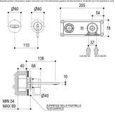 2-hole single-lever stainless steel washbasin faucet, wall-mounted Necochea